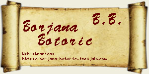 Borjana Botorić vizit kartica